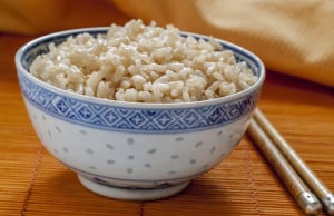 Brown rice in a bowl