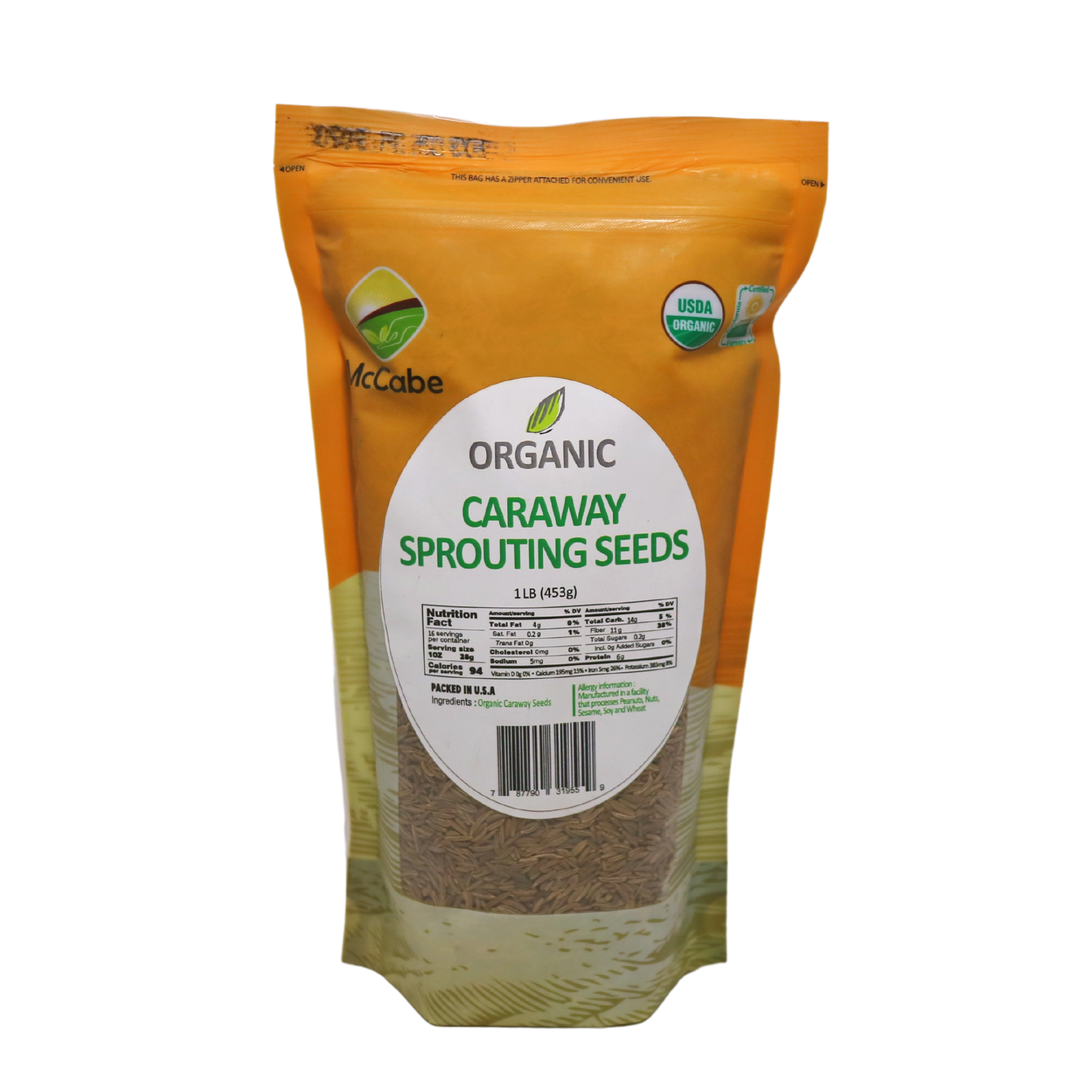 McCabe Organic Caraway Sprouting Seeds for Microgreens (1lb)